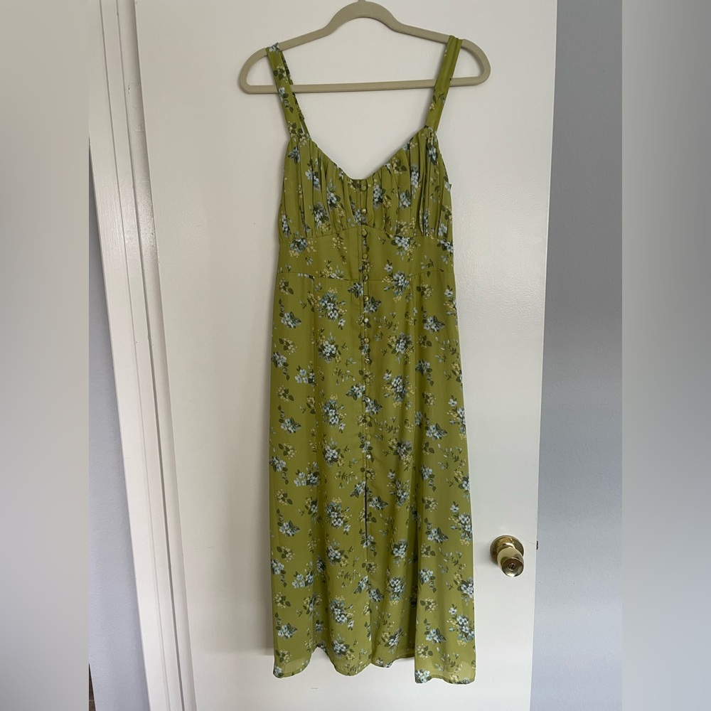 Abercrombie Button Through Slim Midi Dress - Picture 2 of 8